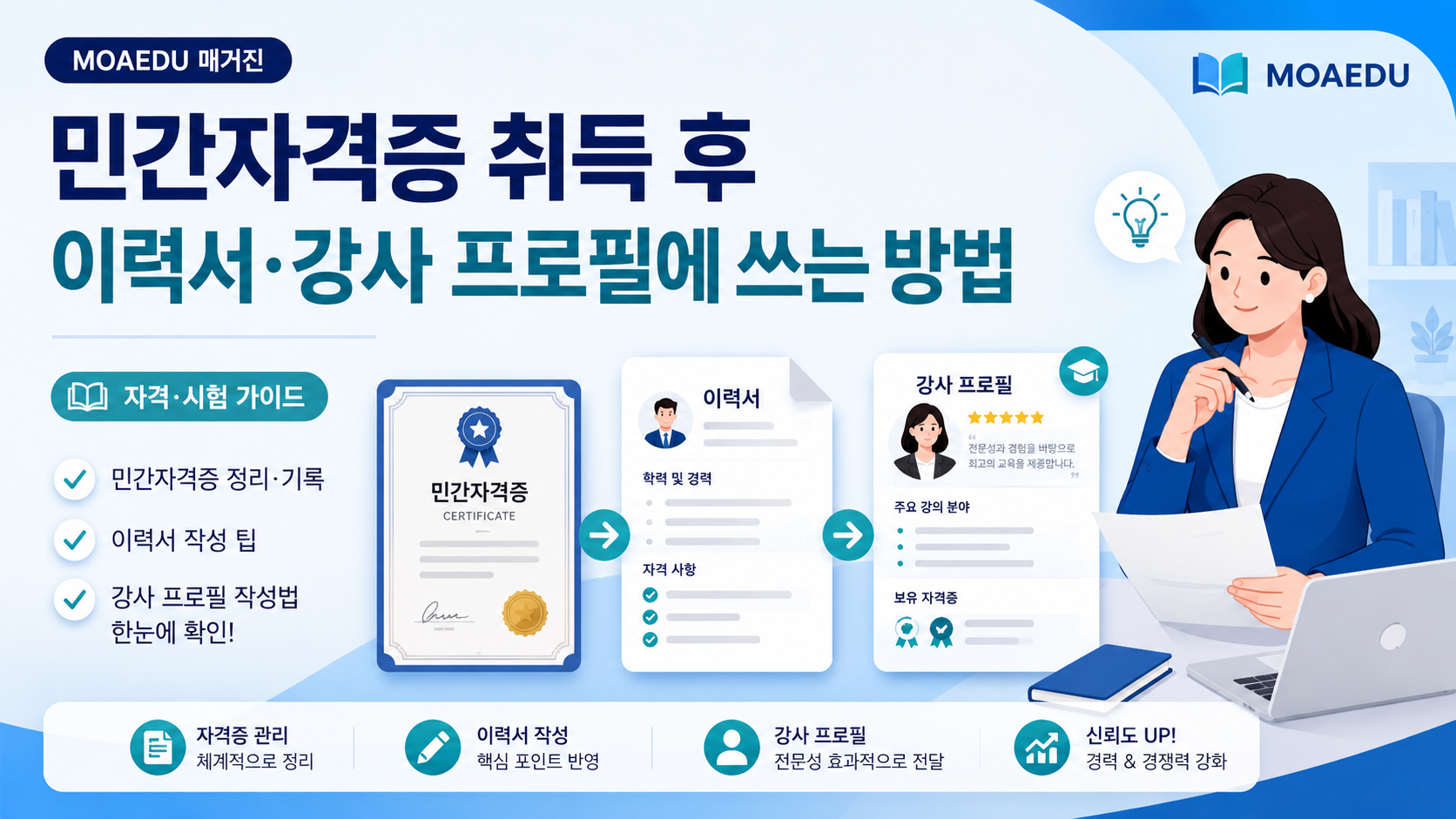 민간자격증 취득 후 이력서·강사 프로필에 쓰는 방법